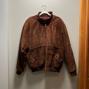 John Ashford genuine leather suede men’s large coat, brown.